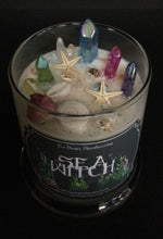 Load image into Gallery viewer, Sea Witch Candle - Sea Witchery, Ocean Magick, Sea Magick, Authentic Larimar Stones