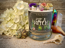 Load image into Gallery viewer, Sea Witch Candle - Sea Witchery, Ocean Magick, Sea Magick, Authentic Larimar Stones