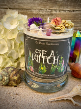 Load image into Gallery viewer, Sea Witch Candle - Sea Witchery, Ocean Magick, Sea Magick, Authentic Larimar Stones