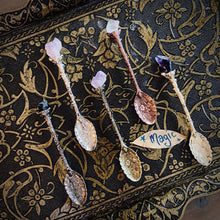Load image into Gallery viewer, Witches Crystal Spoon - Manifest your intentions with the help of these breathtaking Vintage Carved Flower Crystal Tea Spoons.