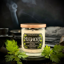Load image into Gallery viewer, Mugwort Ritual Candle - 100% Organic Mugwort, Hecate Offering, Freshly Harvested Mugwort
