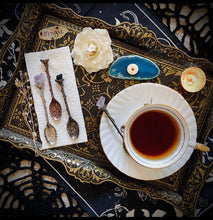 Load image into Gallery viewer, Witches Crystal Spoon - Manifest your intentions with the help of these breathtaking Vintage Carved Flower Crystal Tea Spoons.