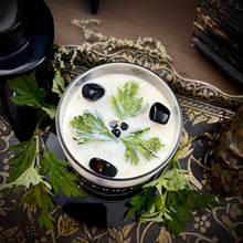 Load image into Gallery viewer, Mugwort Ritual Candle - 100% Organic Mugwort, Hecate Offering, Freshly Harvested Mugwort