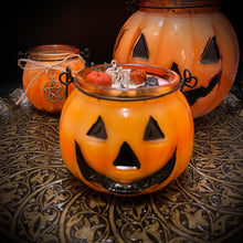 Load image into Gallery viewer, Samhain Pumpkin Candle - Jack & His Bats Pumpkin Patch Candle