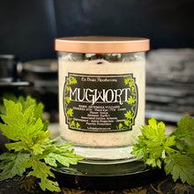 Load image into Gallery viewer, Mugwort Ritual Candle - 100% Organic Mugwort, Hecate Offering, Freshly Harvested Mugwort