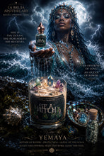 Load image into Gallery viewer, Sea Witch Candle - Sea Witchery, Ocean Magick, Sea Magick, Authentic Larimar Stones
