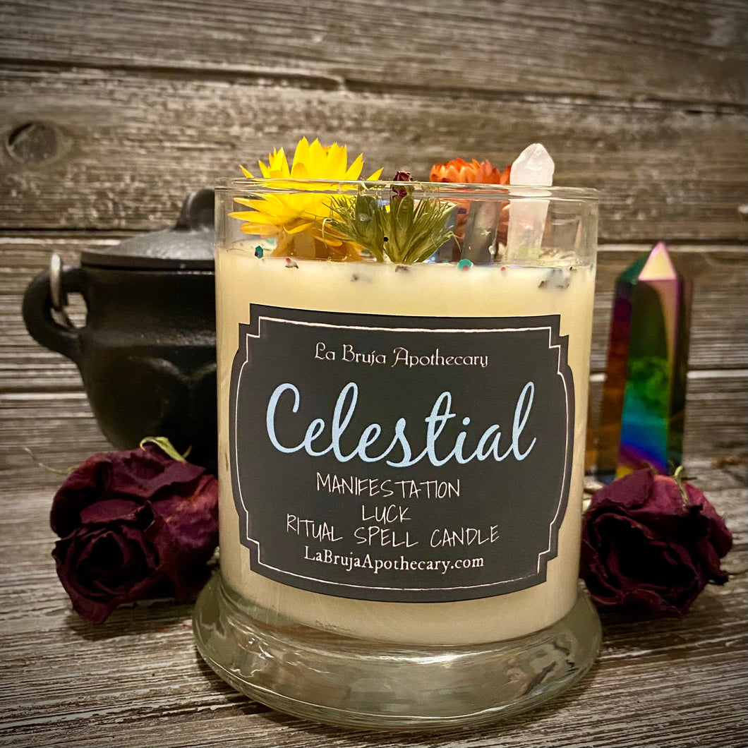 Celestial Manifestation Candle - Astrology & Divination, Tarot Reading, Palmistry, Tasseography, Fortune Telling