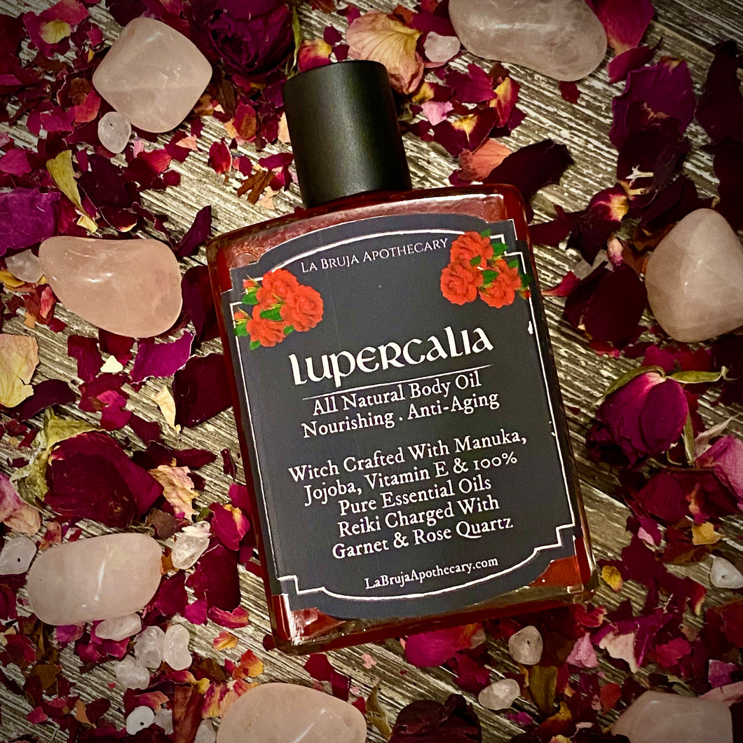 Lupercalia Body Oil 4oz - Goddesses of Love & Fertility, Pagan Valentines Day
