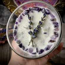 Load image into Gallery viewer, Lavender Ritual Candle - Altar Offering Candle, Calming, Meditation &amp; Sleep
