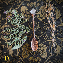 Load image into Gallery viewer, Witches Crystal Spoon - Manifest your intentions with the help of these breathtaking Vintage Carved Flower Crystal Tea Spoons.
