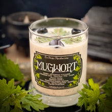 Load image into Gallery viewer, Mugwort Ritual Candle - 100% Organic Mugwort, Hecate Offering, Freshly Harvested Mugwort
