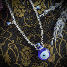 Load image into Gallery viewer, Evil Eye Necklace - Potion Bottle Pendant, Evil Eye Talisman, Evil Eye Potion Necklace
