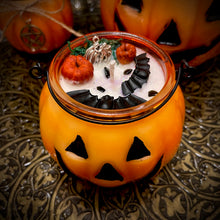 Load image into Gallery viewer, Samhain Pumpkin Candle - Jack &amp; His Bats Pumpkin Patch Candle
