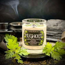 Load image into Gallery viewer, Mugwort Ritual Candle - 100% Organic Mugwort, Hecate Offering, Freshly Harvested Mugwort
