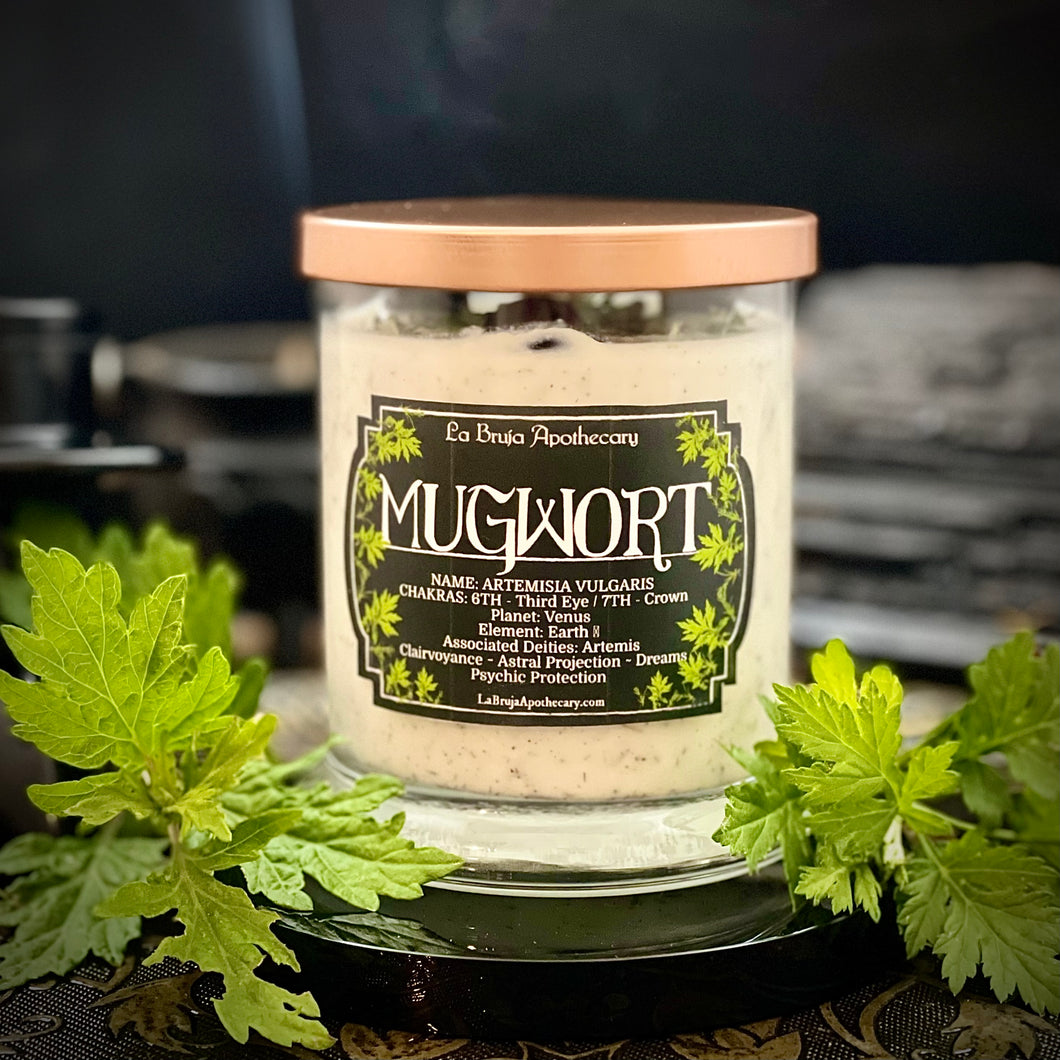 Mugwort Ritual Candle - 100% Organic Mugwort, Hecate Offering, Freshly Harvested Mugwort