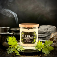 Load image into Gallery viewer, Mugwort Ritual Candle - 100% Organic Mugwort, Hecate Offering, Freshly Harvested Mugwort
